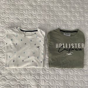 Hollister Shirts White and Green